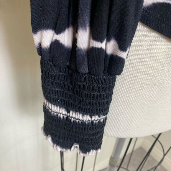 Allison Joy M long sleeve blouse black / white tie dyed striped - Picture 5 of 5